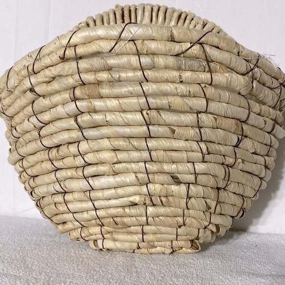 Vintage Plastic Lined Woven Wall Basket Wall Decor Plant Pot Hanging Basket - Picture 12 of 12